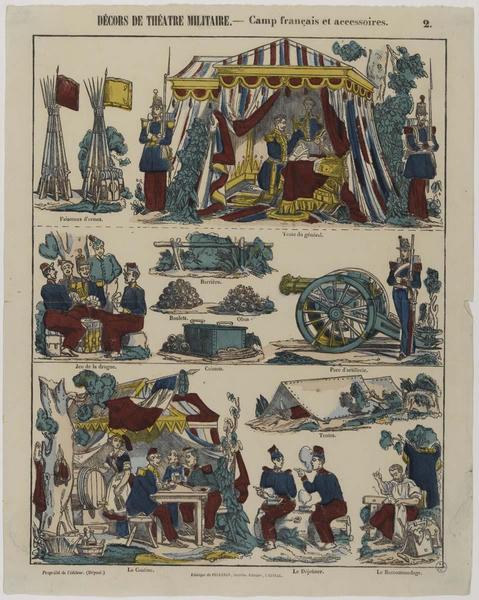 DECORS DE THEATRE MILITAIRE. - Camp français et accessoires (titre inscrit)_0