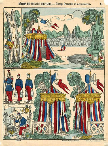 DECORS DE THEATRE MILITAIRE. - Camp français et accessoires (titre inscrit)_0