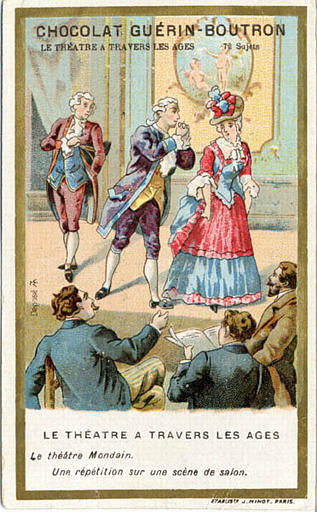 LE THEATRE A TRAVERS LES AGES / Le théâtre Mondain. / Une répétition sur une scène de salon (titre inscrit)_0