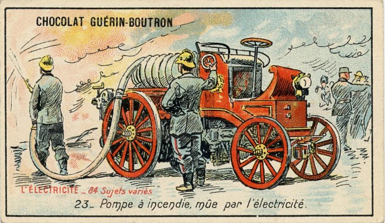 L'ELECTRICITE ; 23-Pompe à incendie mûe par l'électricité (titre inscrit)_0
