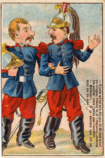 -D'puis qu'on m'a dit que St-Michel a tué / un dragon, c'saint la je l'respecte...comme / les autres, mais j'peux pas l'souffrir. / -Malheur!...si je saurais que çà en / soye un du 4me!. (titre inscrit)_0