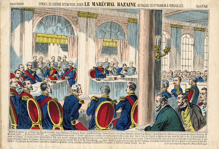 CONSEIL DE GUERRE RÉUNI POUR JUGER LE MARÉCHAL BAZAINE AU PALAIS DU Gd. TRIANON À VERSAILLES (titre inscrit)_0