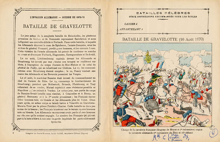 BATAILLES CÉLÈBRES / SÉRIE INSTRUCTIVE RECOMMANDÉE POUR LES ÉCOLES / BATAILLE DE GRAVELOTTE (titre inscrit)_0