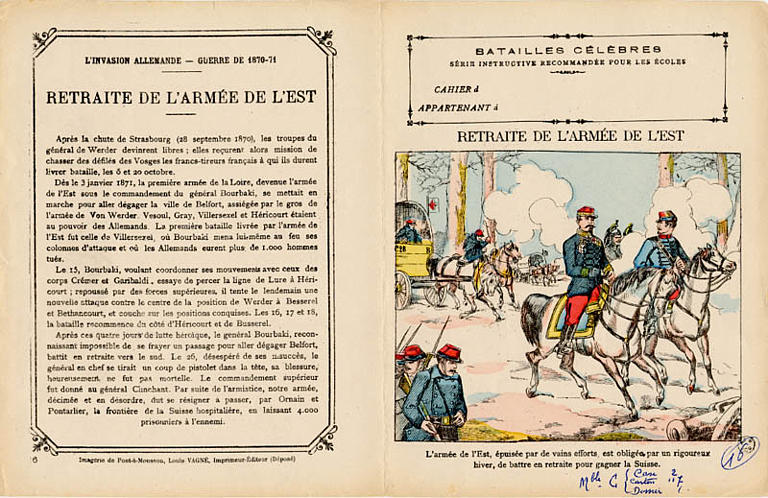BATAILLES CÉLÈBRES / SÉRIE INSTRUCTIVE RECOMMANDÉE POUR LES ÉCOLES / RETRAITE DE L'ARME DE L'EST (titre inscrit)_0