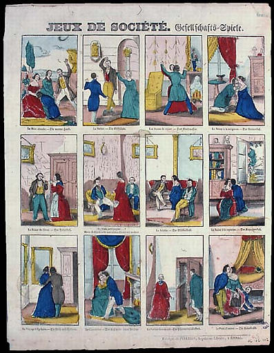 JEUX DE SOCIETES. (titre inscrit, français, allemand, gothique)_0