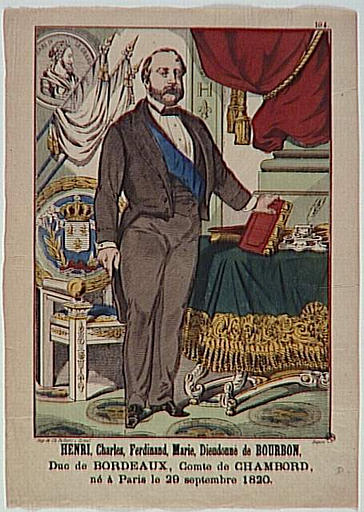 HENRI, Charles, Ferdinand, Marie, Dieudonné de BOURBON, / Duc de BORDEAUX, Comte de CHAMBORD, / né à Paris le 29 septembre 1820. (titre inscrit)_0