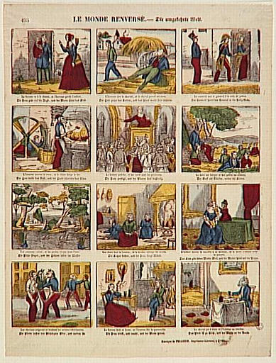 LE MONDE RENVERSE. (titre inscrit, français, allemand, gothique)_0