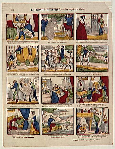 LE MONDE RENVERSE. (titre inscrit, français, allemand, gothique)_0