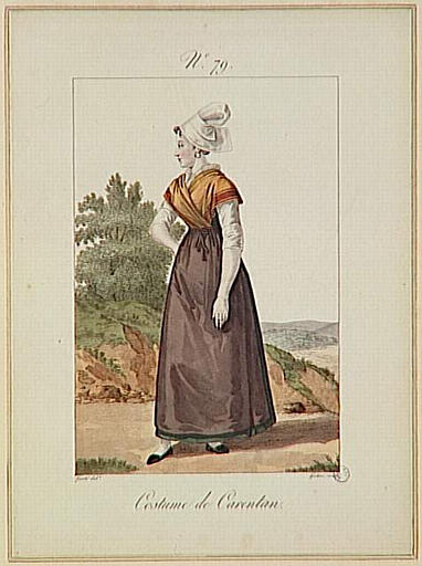 Costume de Carentan (titre inscrit), Louis Marie Lante, 1827 vers