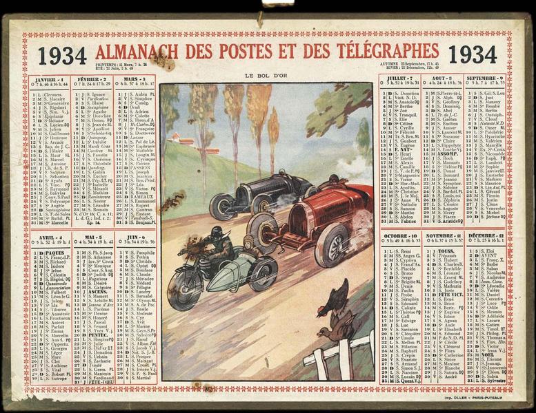ALMANACH DES POSTES ET DES TELEGRAPHES / LE BOL D'OR (titre inscrit)_0