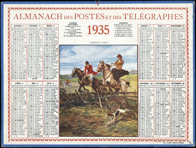 ALMANACH DES POSTES ET DES TELEGRAPHES / TERRAIN VARIE (titre inscrit)_0