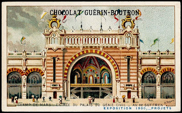CHAMP DE MARS-ENTREE DU PALAIS DU GENIE CIVIL-AV. DE SUFFREN / EXPOSITION Universelle 1900, -PROJETS (titre inscrit), Henri Toussaint, 1900
