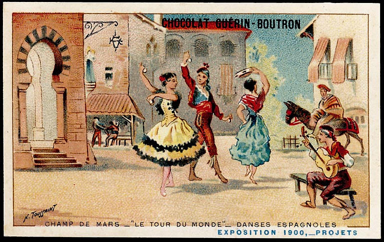 CHAMP DE MARS-LE TOUR DU MONDE-DANSES ESPAGNOLES / EXPOSITION Universelle 1900, -PROJETS (titre inscrit), Henri Toussaint, 1900