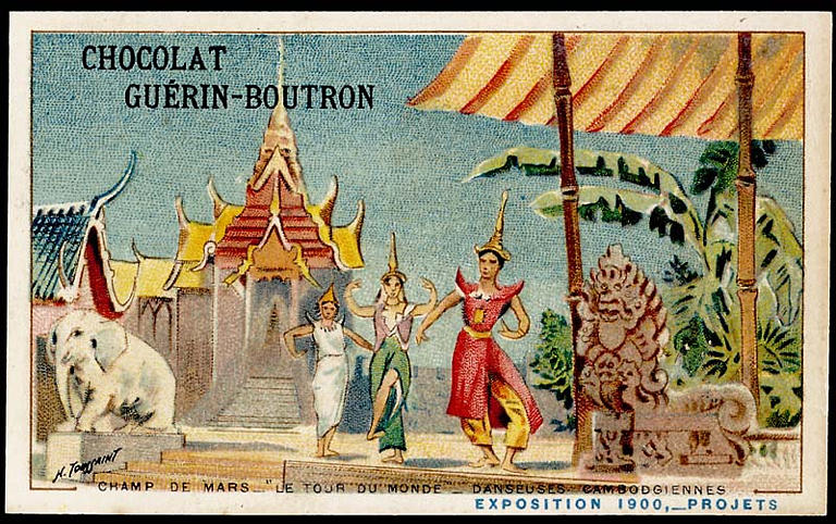 CHAMP DE MARS-'LE TOUR DU MONDE'-DANSEUSES CAMBODGIENNES / EXPOSITION Universelle 1900, -PROJETS (titre inscrit), Henri Toussaint, 1900