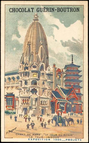 CHAMP DE MARS-'LE TOUR DU MONDE' / -LA TOUR INDOUE / EXPOSITION Universelle 1900, -PROJETS (titre inscrit), Henri Toussaint, 1900