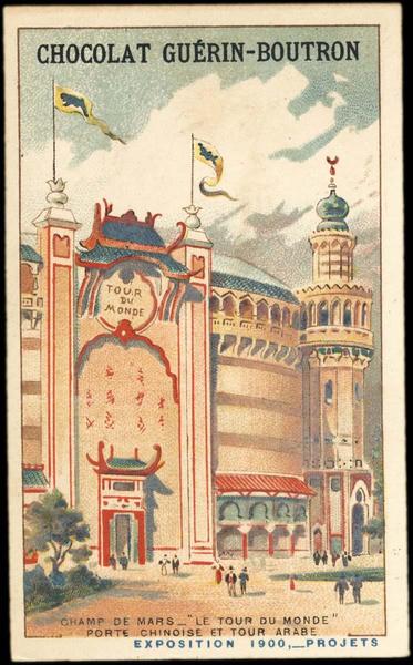 CHAMP DE MARS-'LE TOUR DU MONDE' / PORTE CHINOISE ET TOUR ARABE / EXPOSITION Universelle 1900, -PROJETS (titre inscrit)_0