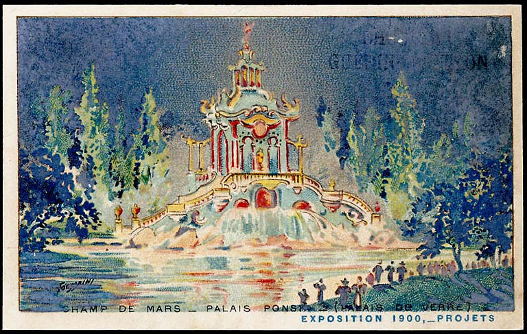 CHAMP DE MARS-PALAIS PONSIN- (PALAIS DE VERRE) / EXPOSITION Universelle 1900, -PROJETS (titre inscrit), Henri Toussaint, 1900