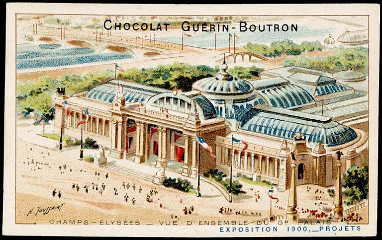 CHAMPS-ELYSEES-VUE D'ENSEMBLE DU GD PALAIS / EXPOSITION Universelle 1900, -PROJETS (titre inscrit), Henri Toussaint, 1900