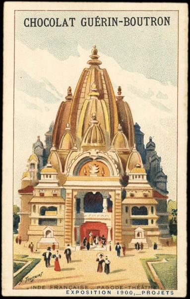 INDE FRANCAISE - PAGODE-THEATRE / EXPOSITION Universelle 1900, -PROJETS (titre inscrit), Henri Toussaint, 1900