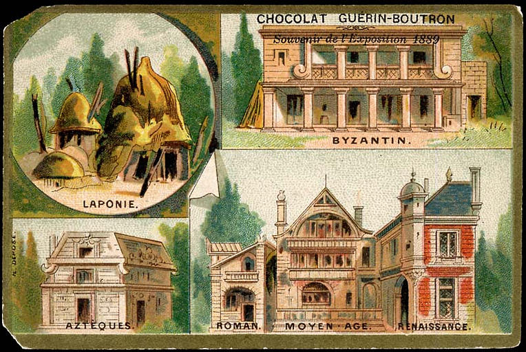 Souvenir de L' EXposition [UNIVERSELLE] 1889 / BYZANTIN. / LAPONIE. / AZTEQUES. / ROMAN. MOYEN-AGE. RENAISSANCE. (titre inscrit)_0
