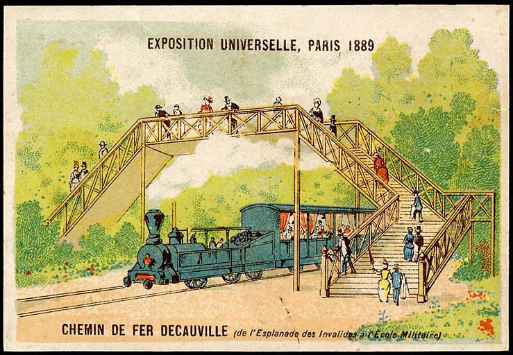 EXPOSITION UNIVERSELLE, PARIS 1889 / CHEMIN DE FER DECAUVILLE (de l'Esplanade des Invalides à l'Ecole Militaire) (titre inscrit)_0