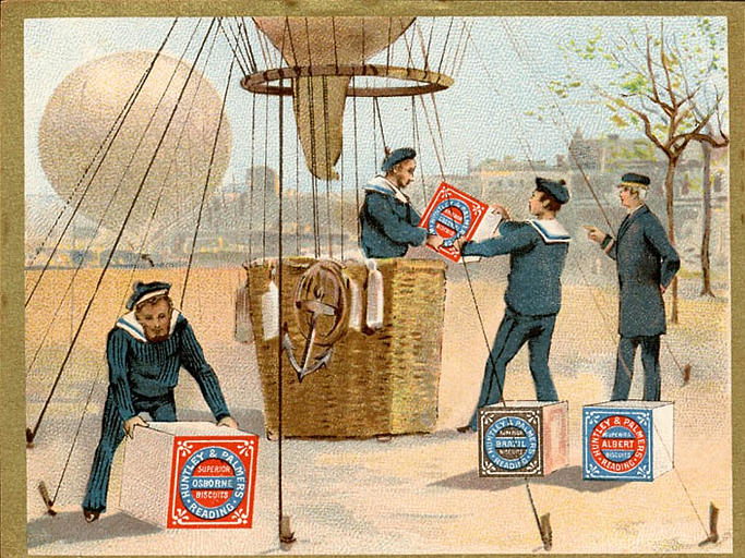 Trois marins chargent un ballon ; l'aéronaute regarde. (titre d'origine)_0