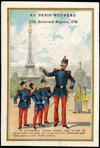 - Je présuppose, jeunes tapins, que la vue de / cette tour n'a rien qui vous étonne, habitués que / vous êtes à voir votre major. (titre inscrit)_0