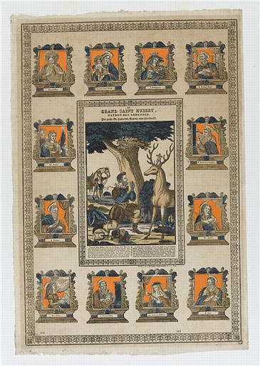 LE GRAND SAINT HUBERT, PATRON DES ARDENNES (titre inscrit, français, allemand, gothique)_0