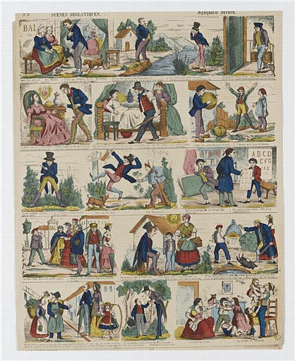 SCENES DROLATIQUES (titre inscrit, français, allemand, gothique)_0