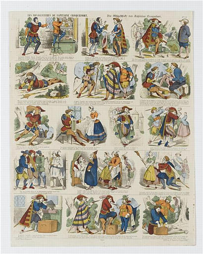 LES MESAVENTURES DU CAPITAINE CROQUEFORT (titre inscrit, français, allemand, gothique)_0