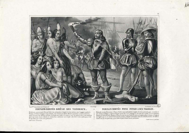FERNAND-CORTES BRULE SES VAISSEAUX (titre inscrit, français, espaganol)_0