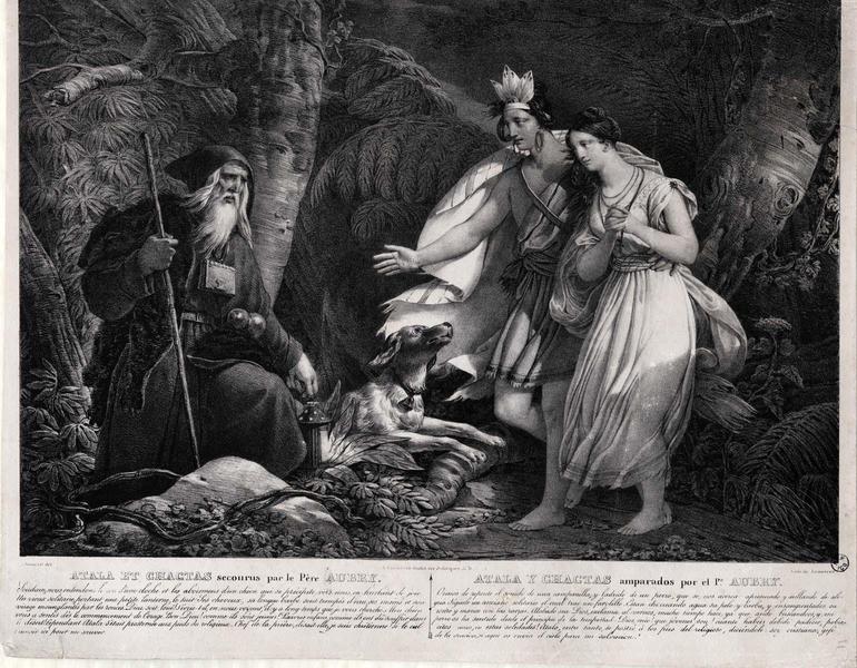 ATALA ET CHACTAS secourus par le Père AUBRY (titre inscrit, français, espagnol)_0
