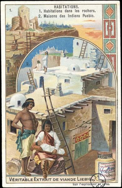 HABITATIONS / 1 HABITATIONS DANS LES ROCHERS, 2 MAISONS DES INDIENS PUEBLO (titre inscrit)_0