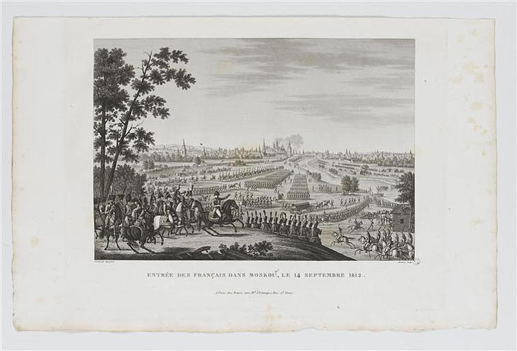 RETREE DES FRANÇAIS DANS MOSKOU, LE 14 SEPTEMBRE1812 (titre inscrit), François-Louis Couché, 1812 entre,1837 et
