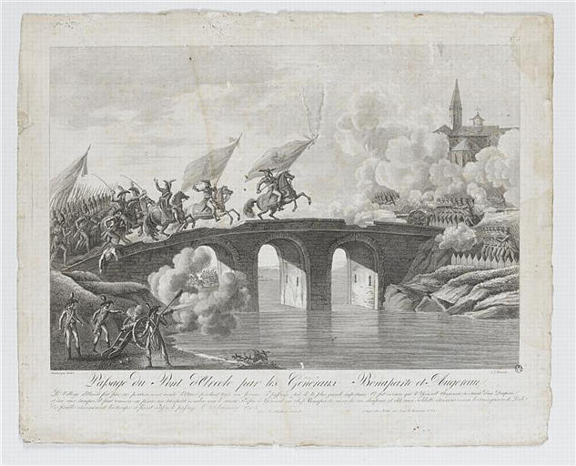 Paysage du Pont d'Arcole par les Généraux Bonaparte et Augereau (titre inscrit)_0
