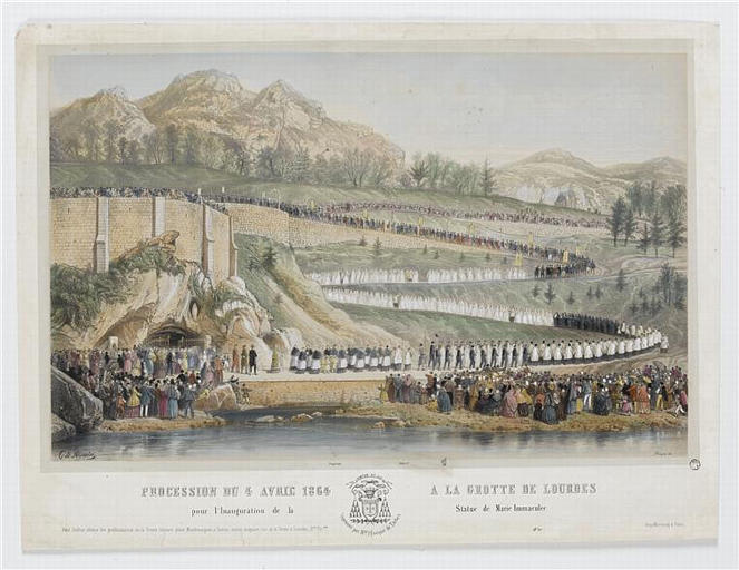 PROCESSION DU 4 AVRIL 1864 A LA GROTTE DE LOURDES / pour l'Inauguration de la Statue de Marie Immaculée (titre inscrit)_0