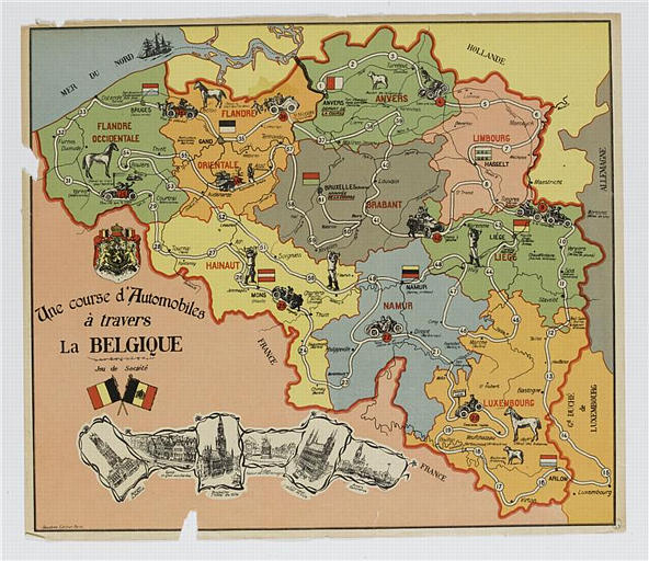 Une course d'Automobiles / à travers / La BELGIQUE (titre inscrit)_0
