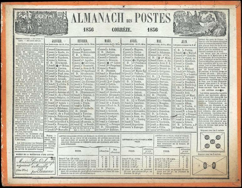 ALMANACH DES POSTES / CORREZE (titre inscrit)_0