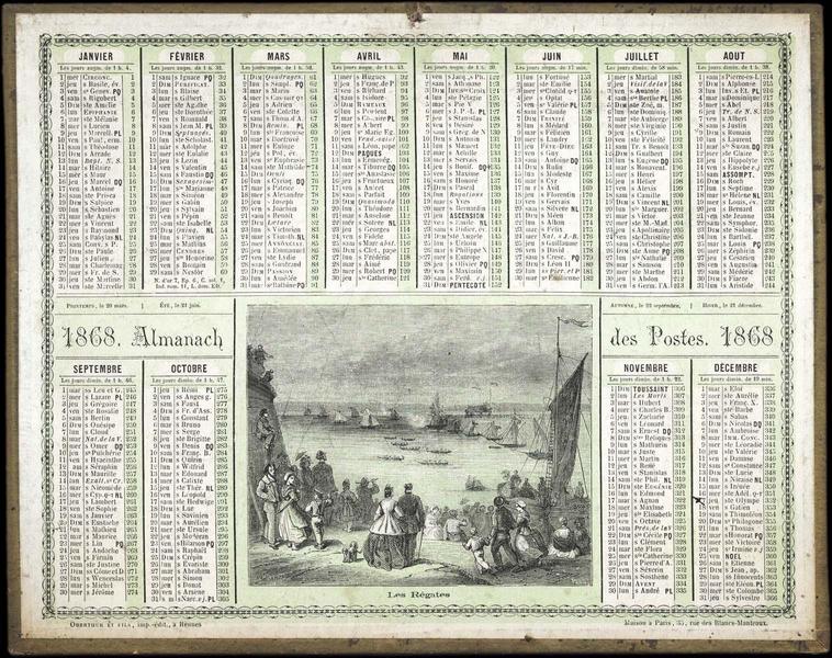 ALMANACH DES POSTES / Les Régates (titre inscrit)_0