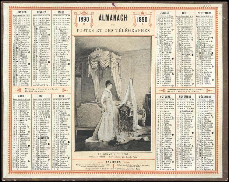 ALMANACH DES POSTES ET DES TELEGRAPHES / LE SOMMEIL DE BEBE (titre inscrit)_0