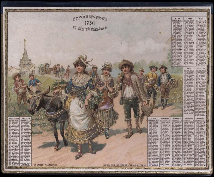 ALMANACH DES POSTES ET DES TELEGRAPHES / LA BELLE VILLAGEOISE (titre inscrit)_0