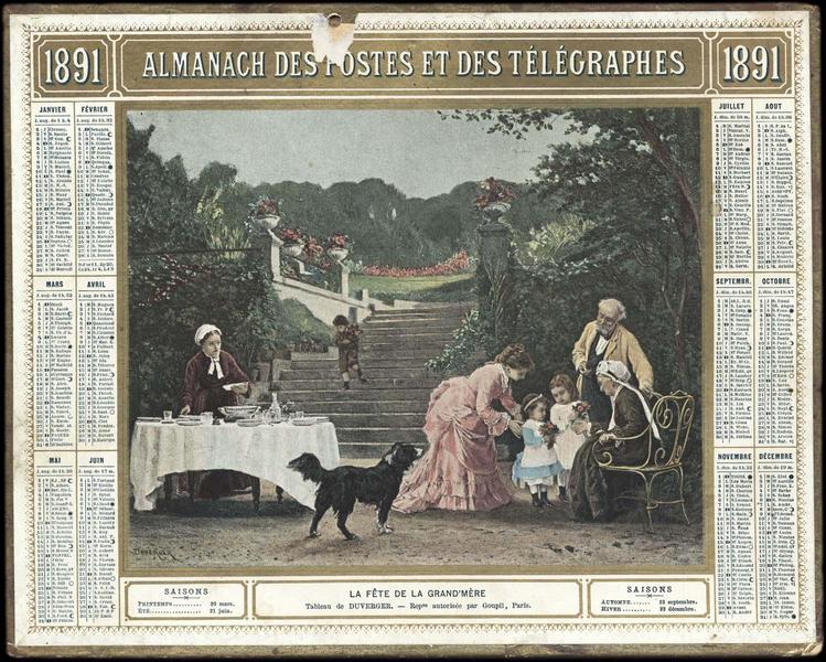 ALMANACH DES POSTES ET DES TELEGRAPHES / LA FETE DE LA GRAND'MERE (titre inscrit)_0