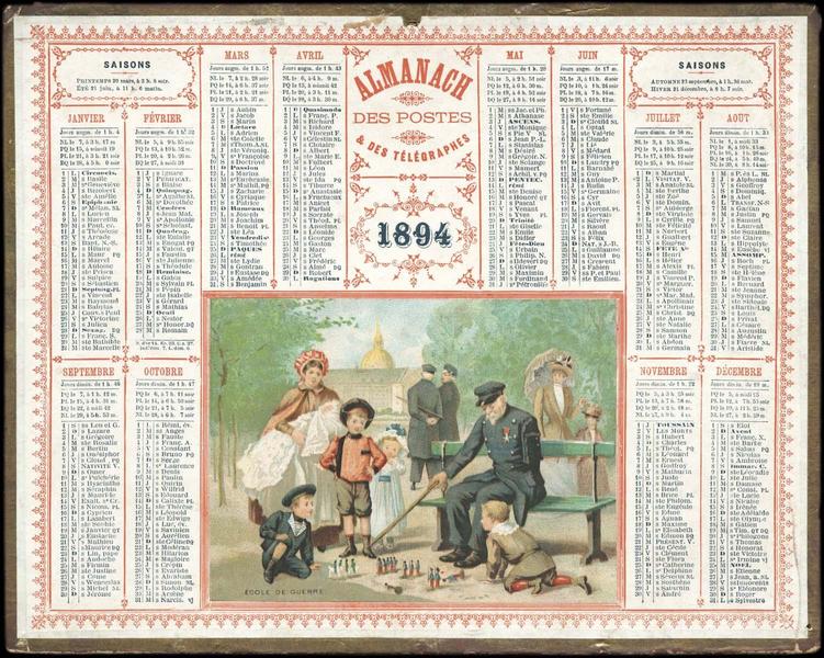 ALMANACH DES POSTES ET DES TELEGRAPHES / ECOLE DE GUERRE (titre inscrit)_0