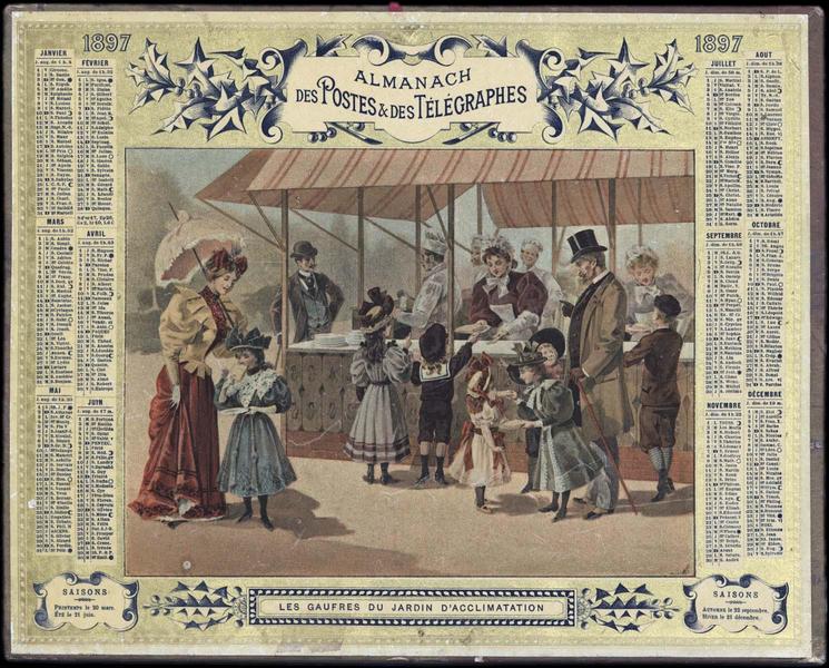 ALMANACH DES POSTES ET DES TELEGRAPHES / LES GAUFRES DU JARDIN D'ACCLIMATATION (titre inscrit)_0