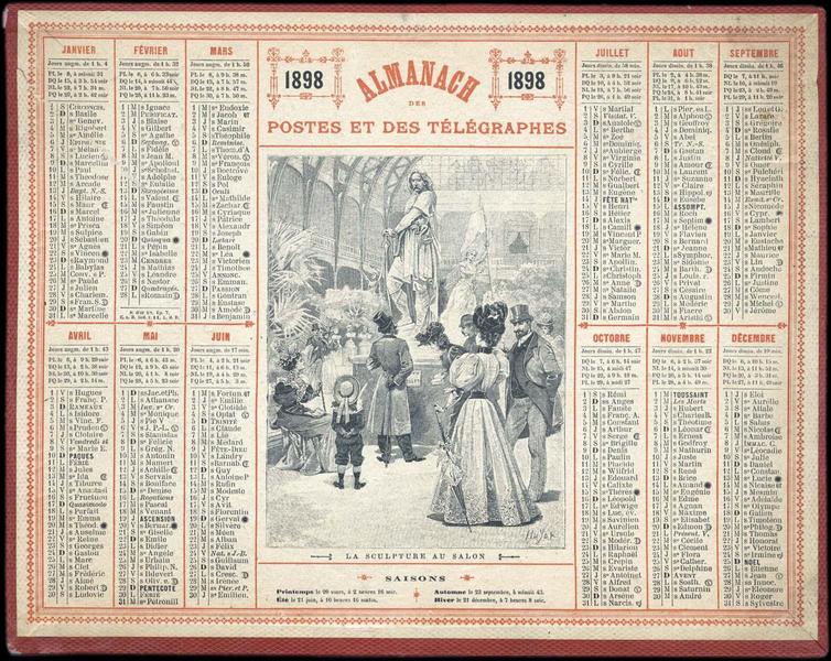 ALMANACH DES POSTES ET DES TELEGRAPHES / LA SCULPTURE AU SALON (titre inscrit)_0