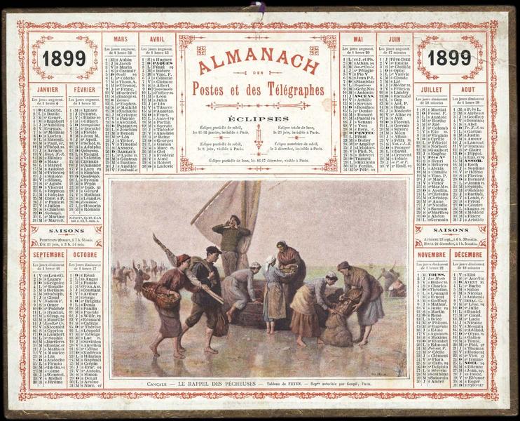 ALMANACH DES POSTES ET DES TELEGRAPHES / CANCALE - LE RAPPEL DES PECHEUSES (titre inscrit)_0