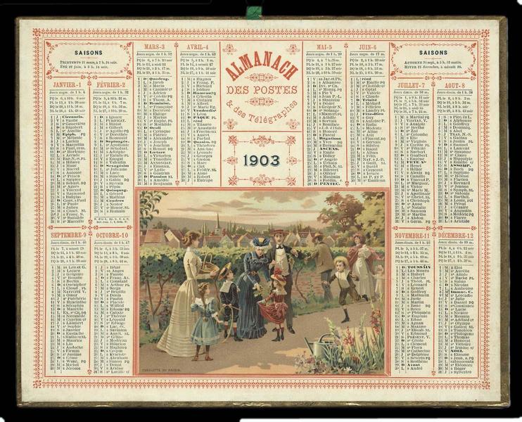 ALMANACH DES POSTES & DES TELEGRAPHES / CUEILLETTE DU RAISIN (titre inscrit)_0