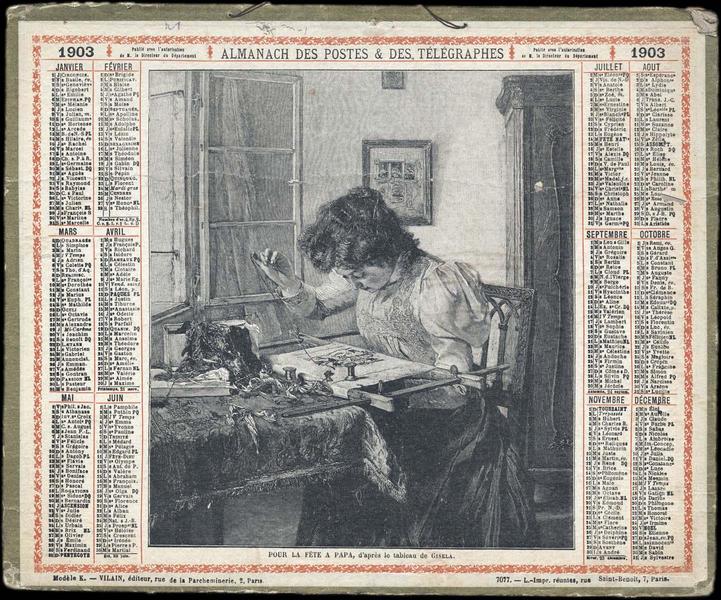 ALMANACH DES POSTES ET DES TELEGRAPHES / POUR LA FETE A PAPA (titre inscrit)_0