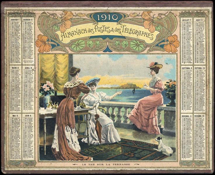 ALMANACH DES POSTES ET DES TELEGRAPHES / LE THE SUR LA TERRASSE (titre inscrit)_0