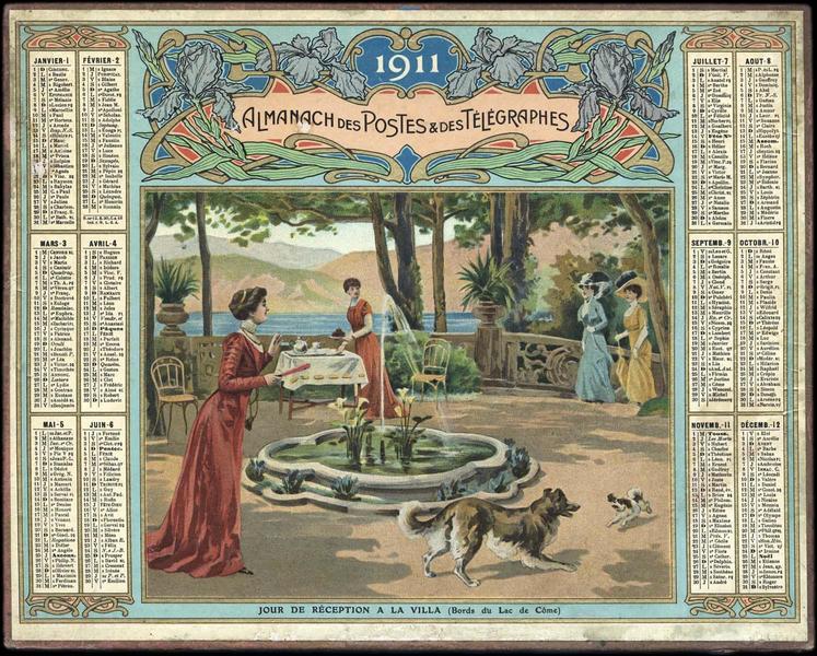 ALMANACH DES POSTES ET DES TELEGRAPHES / JOUR DE RECEPTION A LA VILLA (Bords du Lac de Côme)_0